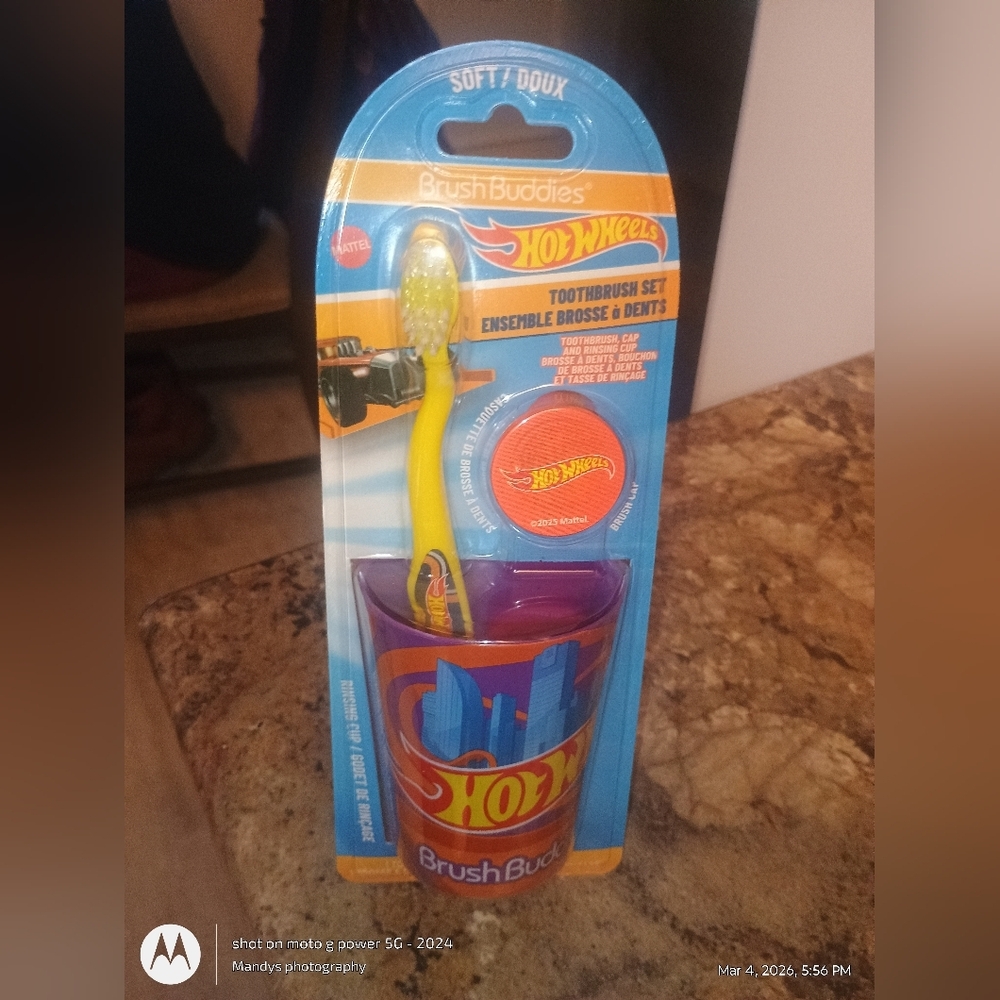 Hot Wheels Toothbrush Set with Cup Boys Toothbrush Set New